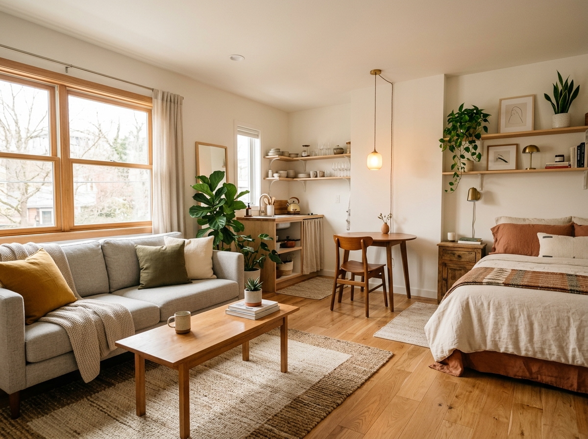 Small, modern, cosy apartment interior